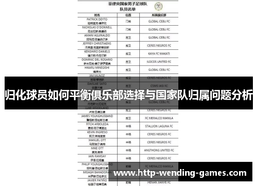 归化球员如何平衡俱乐部选择与国家队归属问题分析