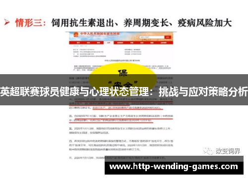英超联赛球员健康与心理状态管理：挑战与应对策略分析